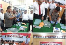 Kapolres Kotamobagu Release Pengungkapan Uang Palsu