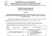 Pansel Umumkan Calon Pejabat Dinkes dan PUPR