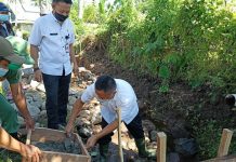 Pemkot Launching Pembangunan Irigasi Kobes Peletakan Batu