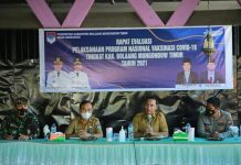 Bupati Buka Rapat Evaluasi Vaksinasi Covid-19 Bupati Boltim Sam Sachrul Mamonto