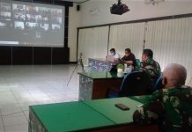 Pantau Perkembangan Covid-19, Dandim Gelar Vicon Bersama Danramil Dandim 1303/Bolmong Letkol Inf Raja Gunung Nasution
