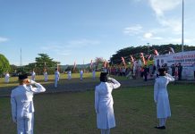 Bupati Boltim Kukuhkan Paskibraka 2021 Pelaksanaan pengukuhan Paskibraka Boltim 2021