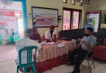 Vaksinasi Covid-19, Pemerintah Sasar Ribuan Warga Kotamobagu Suasana pelaksanaan penyuntikan vaksin Covid-19