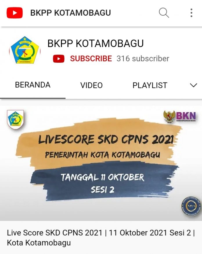 Live Score Tes SKD CPNS Kotamobagu