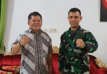 Wawali Nayodo Terima Kunker Wadanyon 713/Satyatama Wakil Walikota Kotamobagu Nayodo Koerniawan SH