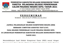 Ini Jadwal Masing-masing Peserta SKB Boltim