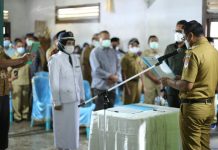 Sangadi Desa Moyongkota Kosong, Bupati Sam Sachrul Mamonto Lantik Heny Eva Mamonto Bupati Boltim Sam Sachrul Mamonto