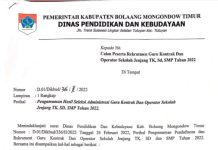 Dinas Pendidikan Boltim Umumkan Hasil Seleksi Administrasi, Ini Nama-namanya