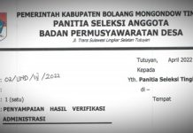 Verifikasi Calon BPD Boltim Diumumkan, Ini Hasilnya