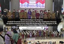 Walikota Tatong Bara Hadiri Pengukuhan Bunda Literasi Provinsi Sulut Rita Dondokambey-Tamuntuan