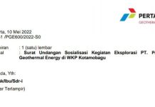 Esok, PT. Pertamina Geothermal Energy Kunjungi Kabupaten Boltim