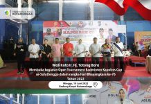 Tatong Bara Lepas Fun Bike dan Membuka Kegiatan Open Turnamen Badminton Kapolres CUP