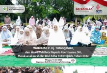 Shalat Idul Adha di Lapangan Boki Hotinimbang, Wali Kota Tatong Bara Sampaikan Ini