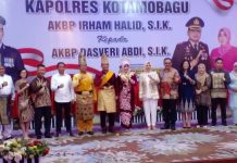 Hadir Kenal Pamit Kapolres Kotamobagu, Ini Ungkapan Wali Kota Tatong Bara