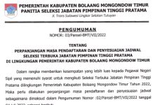 Tim Pansel JPTP Boltim Perpanjang Pendaftaran, Begini Alasannya