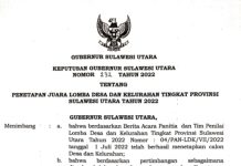 Kabupaten Boltim Sabet Juara Dua Lomba Desa Tingkat Provinsi Sulut