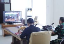 Bupati Boltim dan Danrem 131/Santiago Lakukan Vidcon dengan KASAD