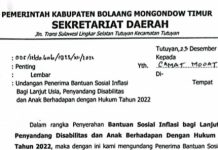 Esok, Pemkab Boltim Salurkan Bantuan Dampak Inflasi