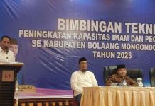 Bimtek Imam dan Pegawai Syar’i Kabupaten Boltim, Bupati SSM Sampaikan Ini