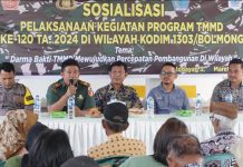 Kodim 1303/Bolmong Gelar Sosialisasi TMMD Ke-120 di Desa Modayag Tiga