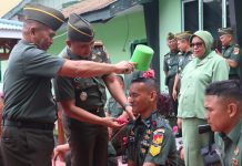 Komandan Kodim Letkol Inf Fahmil Harris Pimpin Upacara Kenaikan Pangkat