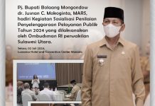 Penjabat Bupati Hadiri Sosialisasi Penilaian Kepatuhan Penyelenggaraan Pelayanan Publik