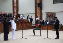 Pj Bupati dr. Jusnan Hadiri Pelantikan dan Pengambilan Sumpah Abdullah Mokoginta