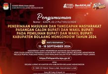 KPU Bolmong Membuka Penerimaan Masukan dan Tanggapan Masyarakat