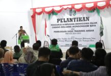 Pj Walikota Abdullah Mokoginta Hadiri Pelantikan Pengurus HMI Cabang BMR