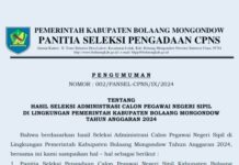 Pengumuman Hasil Seleksi Administrasi CPNS Bolmong, Ini Peserta Memenuhi Syarat