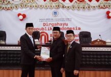 Bupati Bolsel Iskandar Kamaru Hadiri Paripurna Penyampaian KUA-PPAS TA 2026